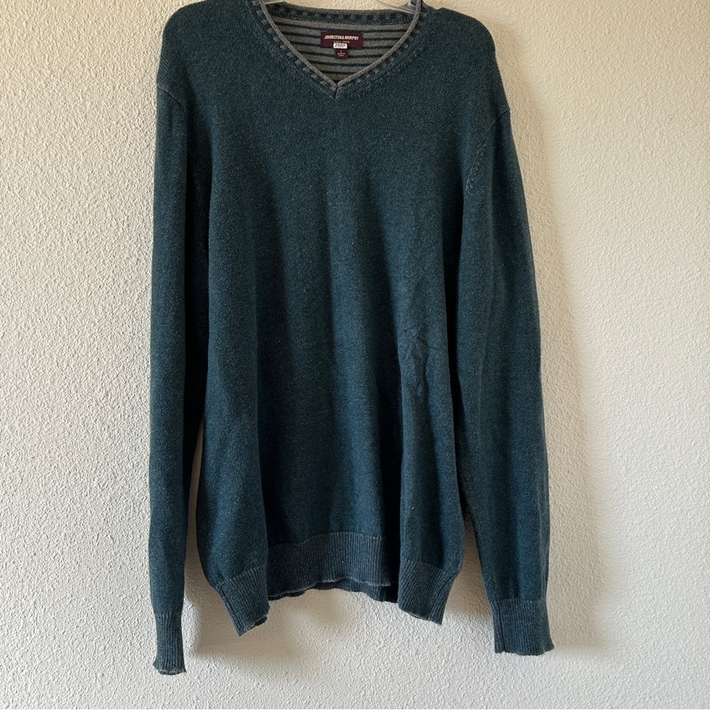 Johnston & Murphy Wool Blend Roll Neck Fishermen Grandpa Fall Sweater Men Large